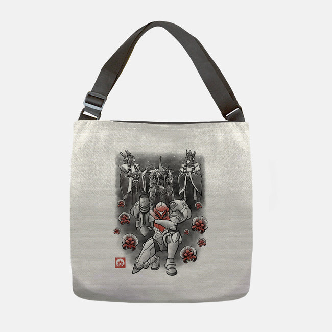 Galactic Bounty Sumi-E-None-Adjustable Tote-Bag-Astrobot Invention