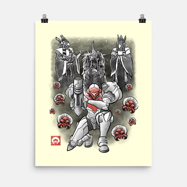 Galactic Bounty Sumi-E-None-Matte-Poster-Astrobot Invention