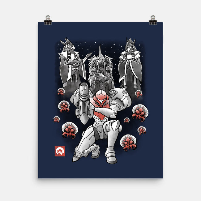 Galactic Bounty Sumi-E-None-Matte-Poster-Astrobot Invention