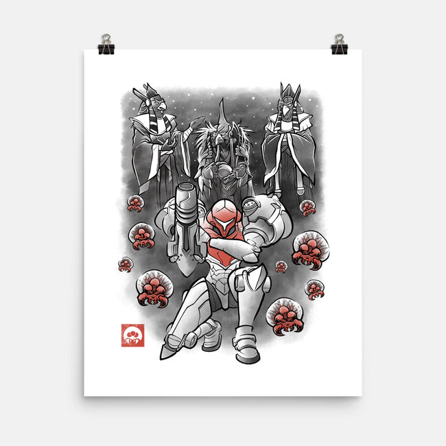 Galactic Bounty Sumi-E-None-Matte-Poster-Astrobot Invention