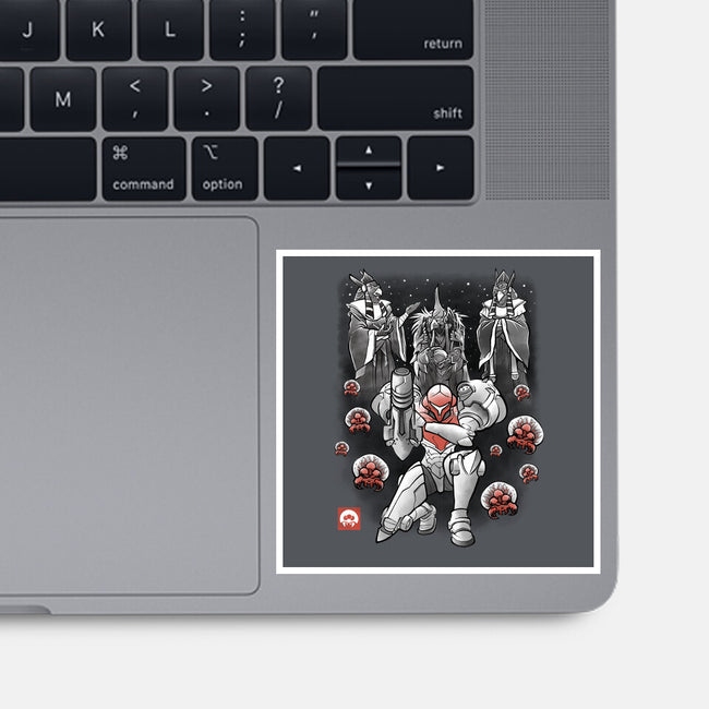Galactic Bounty Sumi-E-None-Glossy-Sticker-Astrobot Invention