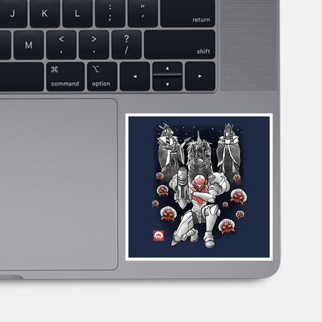 Galactic Bounty Sumi-E-None-Glossy-Sticker-Astrobot Invention