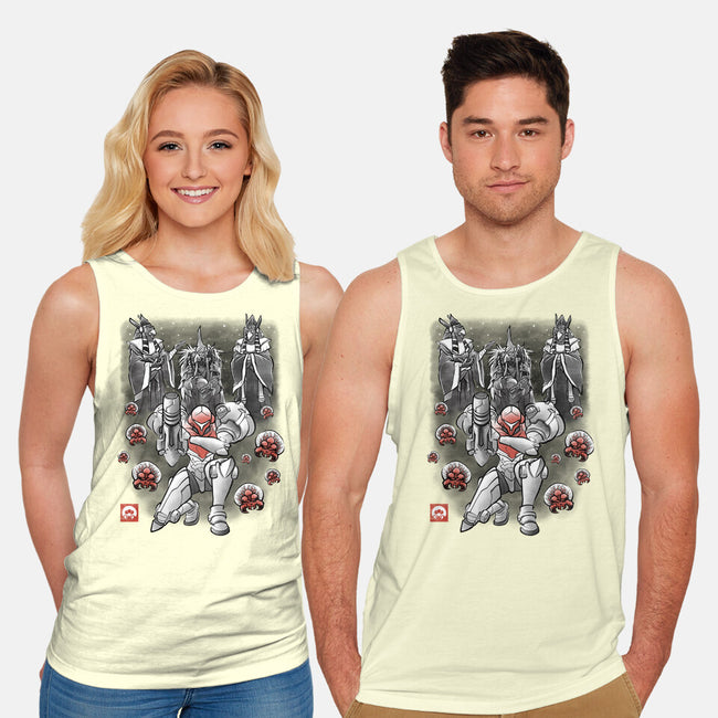 Galactic Bounty Sumi-E-Unisex-Basic-Tank-Astrobot Invention