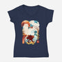 Cyborg Pirate-Womens-V-Neck-Tee-dandingeroz