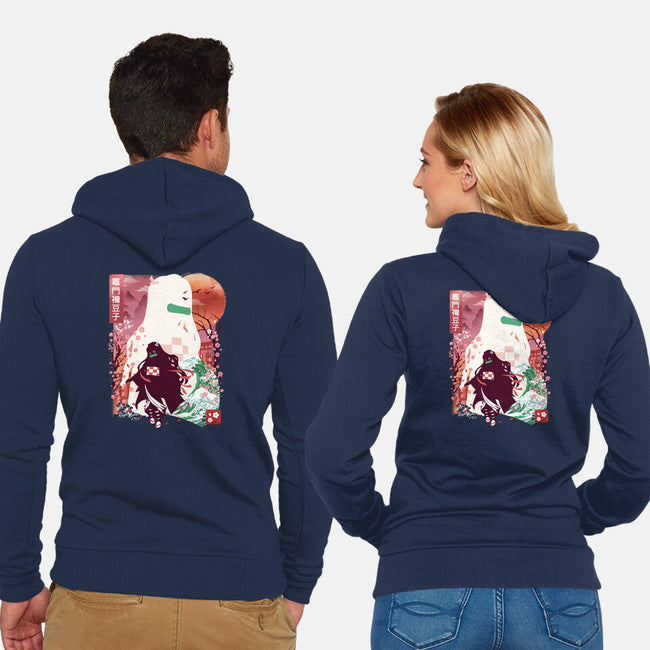 Chosen Demon Landscape-Unisex-Zip-Up-Sweatshirt-dandingeroz