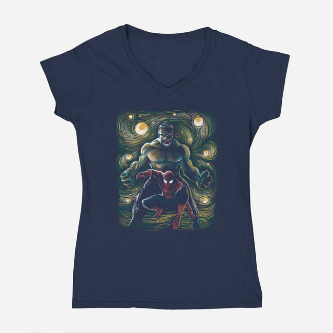 The Colossus And The Spider-Womens-V-Neck-Tee-zascanauta