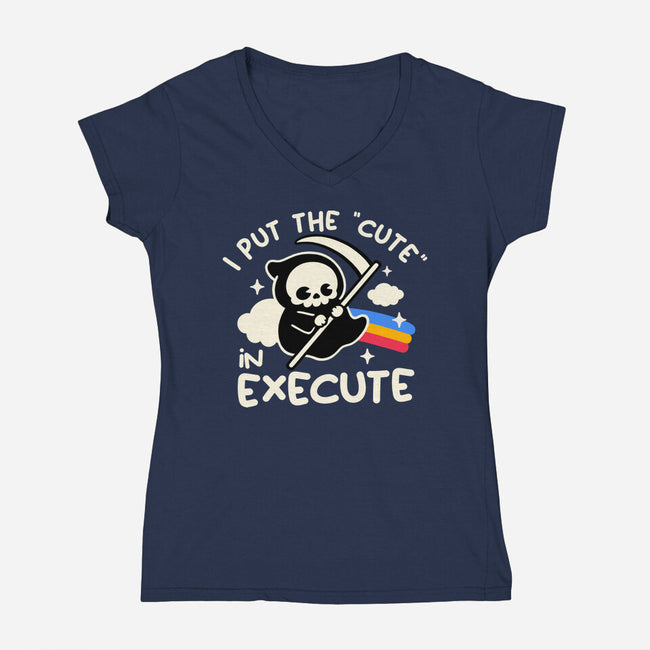 Cute Execute-Womens-V-Neck-Tee-NemiMakeit