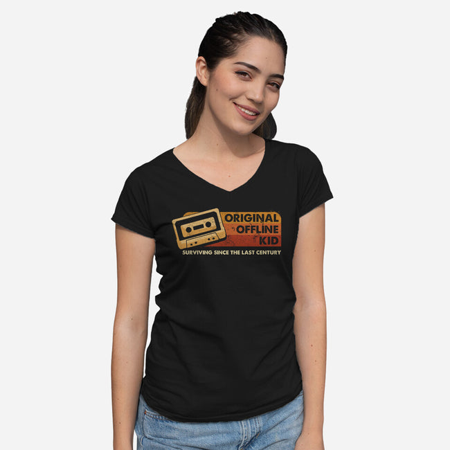 Original Offline Kid-Womens-V-Neck-Tee-koalastudio