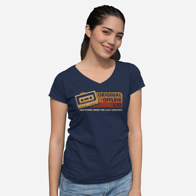 Original Offline Kid-Womens-V-Neck-Tee-koalastudio