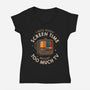 Screen Time Meant Too Much TV-Womens-V-Neck-Tee-koalastudio