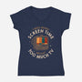 Screen Time Meant Too Much TV-Womens-V-Neck-Tee-koalastudio