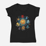 Solar System Kittens-Womens-V-Neck-Tee-Vallina84
