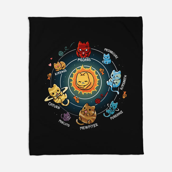 Solar System Kittens-None-Fleece-Blanket-Vallina84