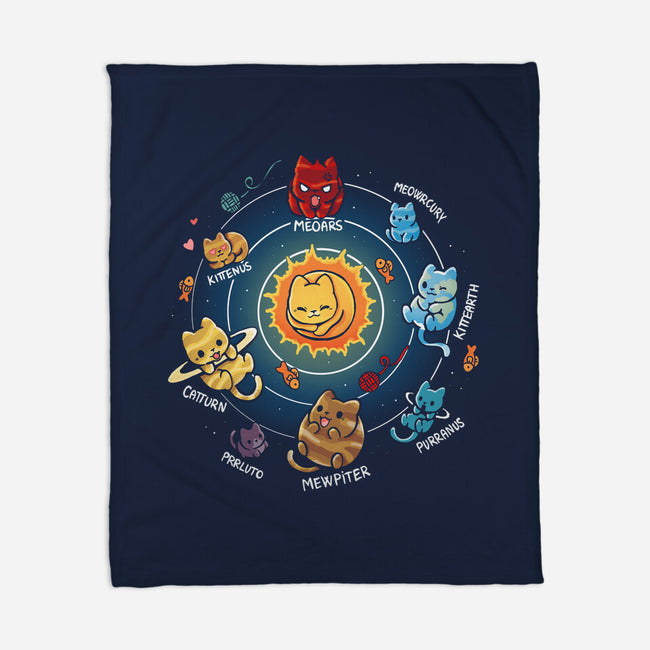 Solar System Kittens-None-Fleece-Blanket-Vallina84