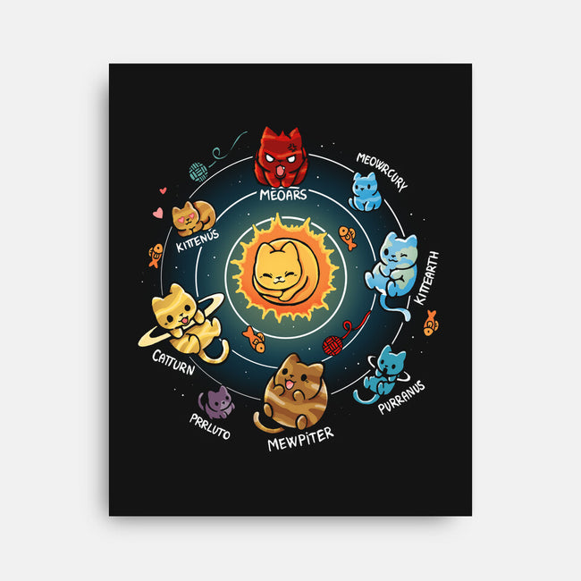 Solar System Kittens-None-Stretched-Canvas-Vallina84