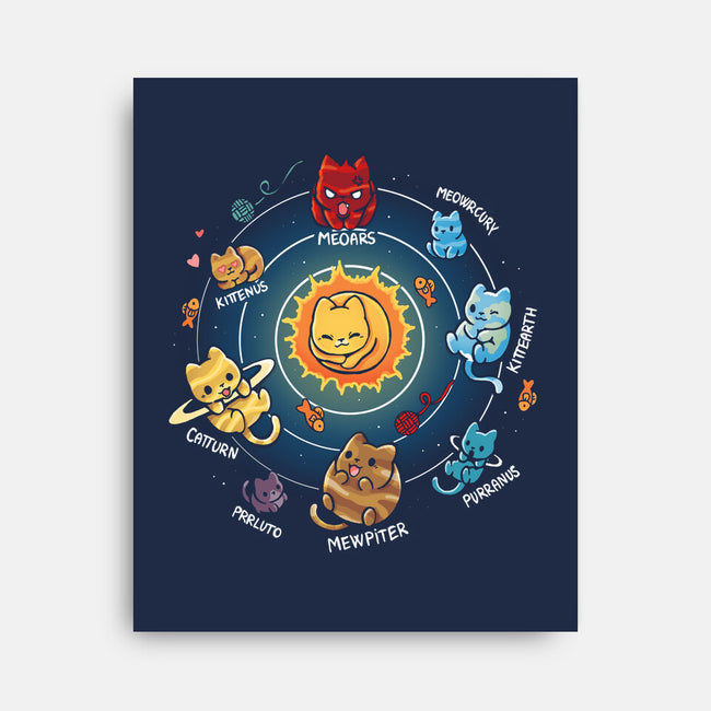 Solar System Kittens-None-Stretched-Canvas-Vallina84