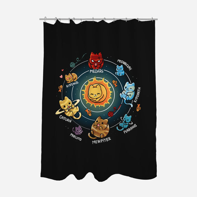 Solar System Kittens-None-Polyester-Shower Curtain-Vallina84