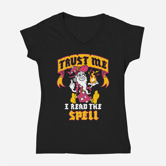 Trust Me I Read The Spell-Womens-V-Neck-Tee-Nemons