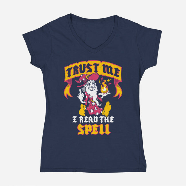 Trust Me I Read The Spell-Womens-V-Neck-Tee-Nemons