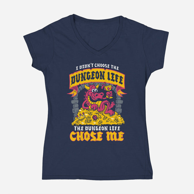 Dungeon Life Chose Me-Womens-V-Neck-Tee-Nemons