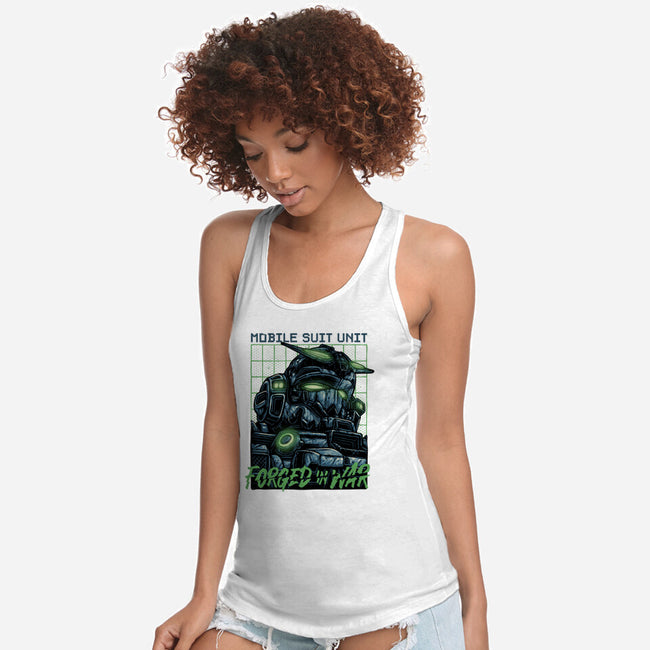 Forged In War-Womens-Racerback-Tank-glitchygorilla