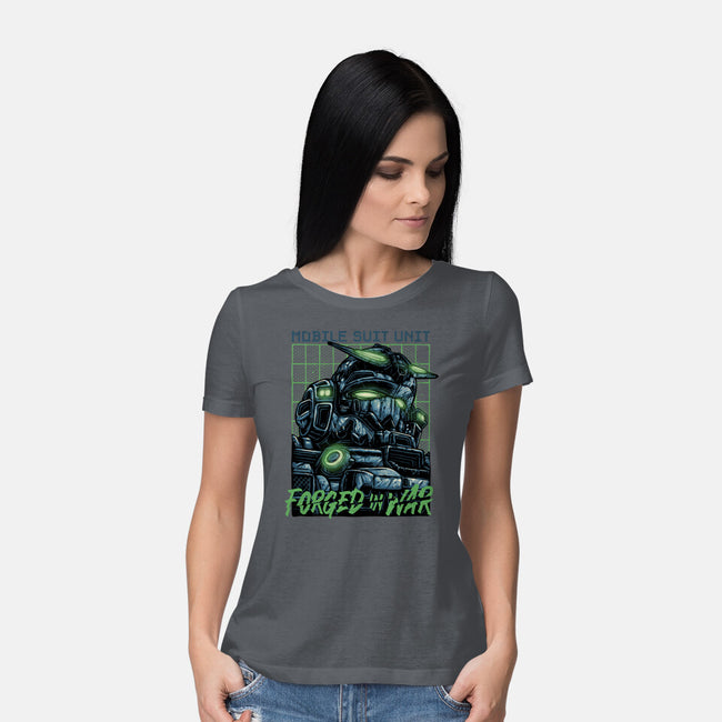 Forged In War-Womens-Basic-Tee-glitchygorilla