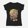 Neko Man-Womens-V-Neck-Tee-vp021