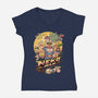 Neko Man-Womens-V-Neck-Tee-vp021