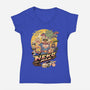 Neko Man-Womens-V-Neck-Tee-vp021