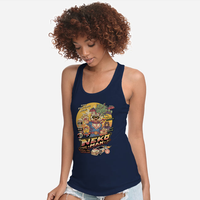 Neko Man-Womens-Racerback-Tank-vp021