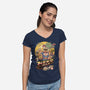 Neko Man-Womens-V-Neck-Tee-vp021