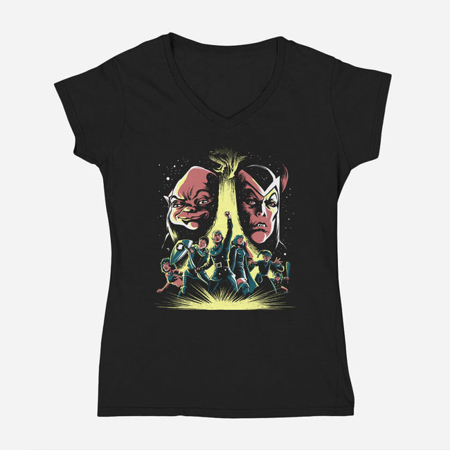 An Epic Battle-Womens-V-Neck-Tee-zascanauta
