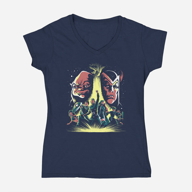 An Epic Battle-Womens-V-Neck-Tee-zascanauta
