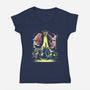 An Epic Battle-Womens-V-Neck-Tee-zascanauta