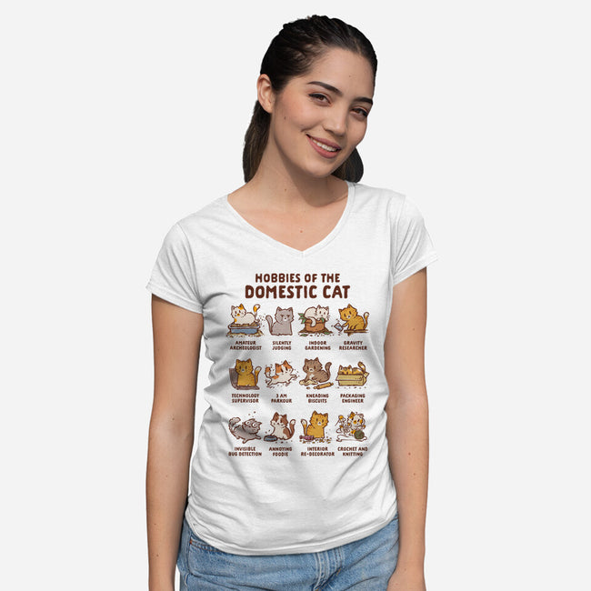 Cat Hobbies-Womens-V-Neck-Tee-kg07