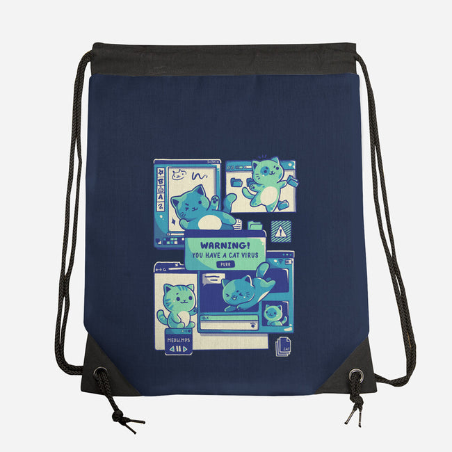 Cat Virus Funny Kitten-None-Drawstring-Bag-tobefonseca