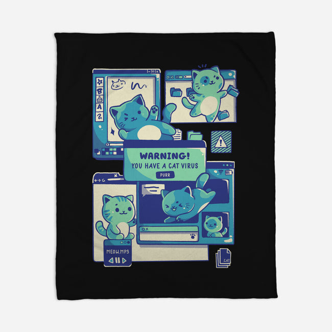 Cat Virus Funny Kitten-None-Fleece-Blanket-tobefonseca
