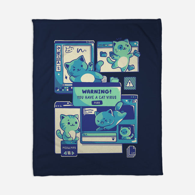 Cat Virus Funny Kitten-None-Fleece-Blanket-tobefonseca