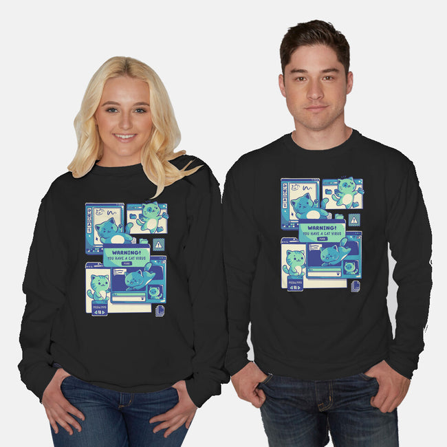 Cat Virus Funny Kitten-Unisex-Crew Neck-Sweatshirt-tobefonseca
