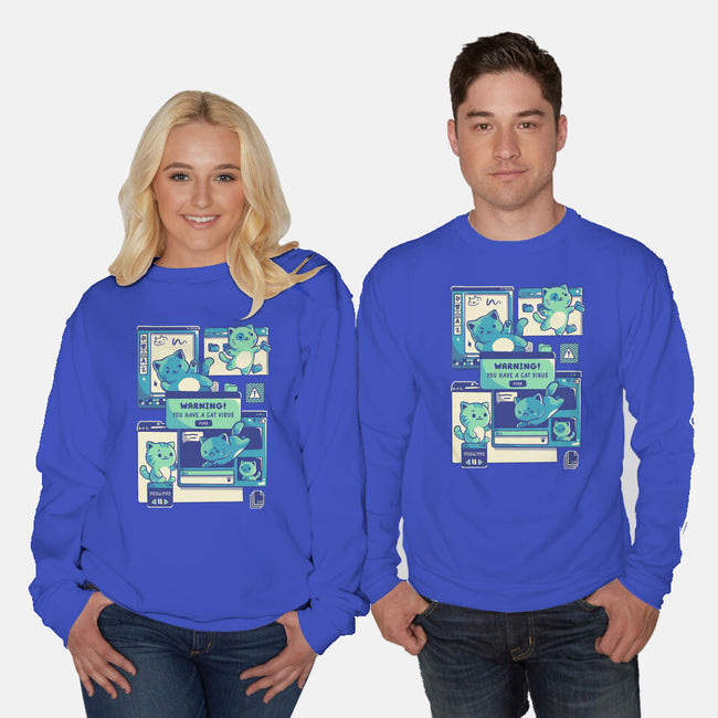 Cat Virus Funny Kitten-Unisex-Crew Neck-Sweatshirt-tobefonseca