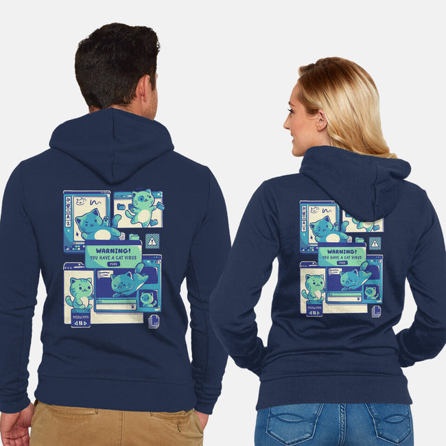 Cat Virus Funny Kitten-Unisex-Zip-Up-Sweatshirt-tobefonseca