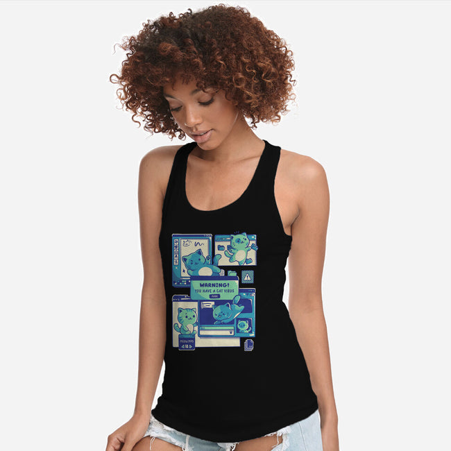 Cat Virus Funny Kitten-Womens-Racerback-Tank-tobefonseca
