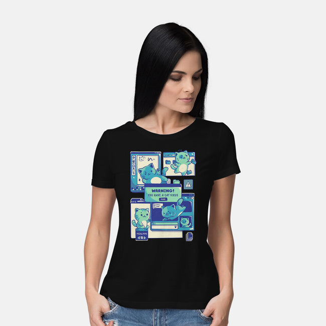 Cat Virus Funny Kitten-Womens-Basic-Tee-tobefonseca