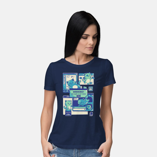 Cat Virus Funny Kitten-Womens-Basic-Tee-tobefonseca