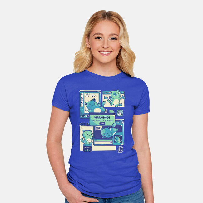 Cat Virus Funny Kitten-Womens-Fitted-Tee-tobefonseca