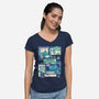 Cat Virus Funny Kitten-Womens-V-Neck-Tee-tobefonseca