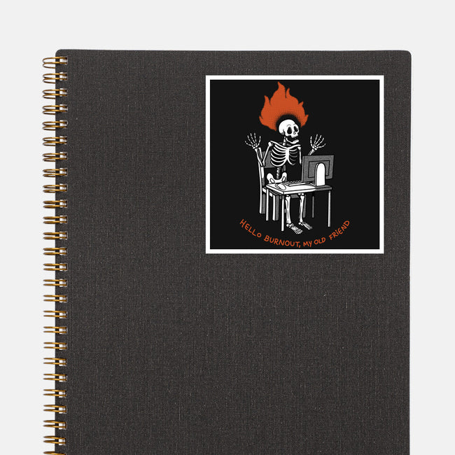 Skeleton Computer Burnout-None-Glossy-Sticker-tobefonseca
