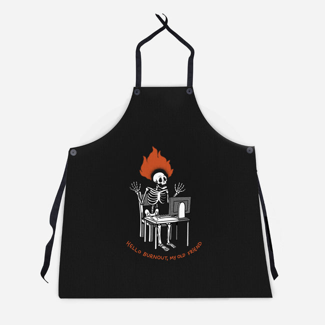 Skeleton Computer Burnout-Unisex-Kitchen-Apron-tobefonseca