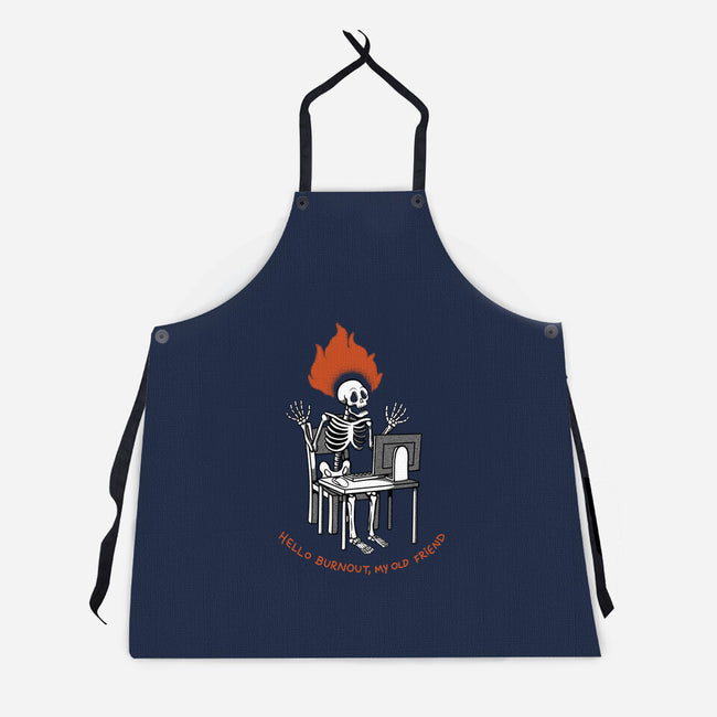 Skeleton Computer Burnout-Unisex-Kitchen-Apron-tobefonseca