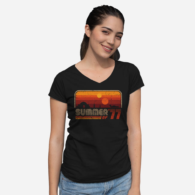 Double Heat-Womens-V-Neck-Tee-retrodivision